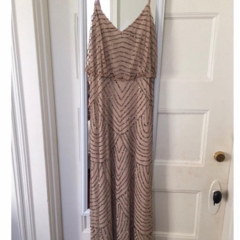 Adriana Papell embellished beaded blouson gown